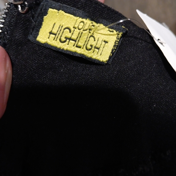 Love Highlight Black Corset Shirt Stretch Denim Lace Up Long Sleeve Size L - Picture 6 of 6